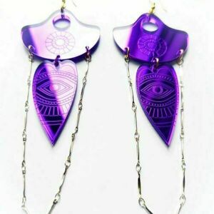 LIMITED EDITION // "THE PURPLE" EARRINGS - plexi glass, κρεμαστά, χριστουγεννιάτικα δώρα