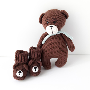 Πλεκτό αρκουδάκι αγκαλιάς- Oscar the Bear - λούτρινα, αρκουδάκι, amigurumi, δώρο γέννησης