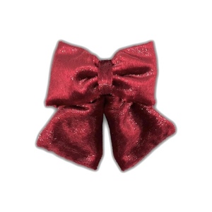 Shiny red bow - ύφασμα, φιόγκος, για τα μαλλιά, hair clips
