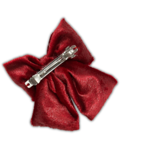 Shiny red bow - ύφασμα, φιόγκος, για τα μαλλιά, hair clips - 3