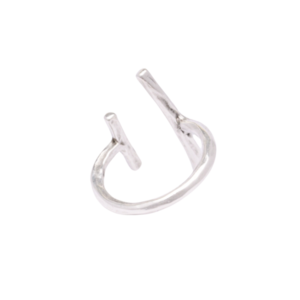 Δαχτυλίδι γυναικείο αυξομειούμενο ασημί δύο μπάρες από zamak επάργυρο αντικέ - ορείχαλκος, επάργυρα, μεγάλα, αυξομειούμενα - 2