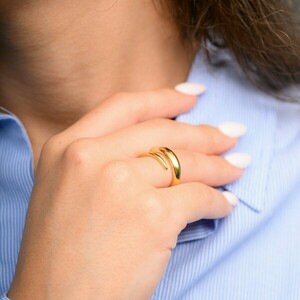 Γυναικείο δαχτυλίδι αυξομειούμενο χρυσό στριφτό από zamak 24k επίχρυσο - επιχρυσωμένα, ορείχαλκος, μεγάλα, αυξομειούμενα - 4