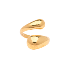Γυναικείο δαχτυλίδι αυξομειούμενο χρυσό με bold άκρες από zamak 24k επίχρυσο - επιχρυσωμένα, ορείχαλκος, μεγάλα, αυξομειούμενα