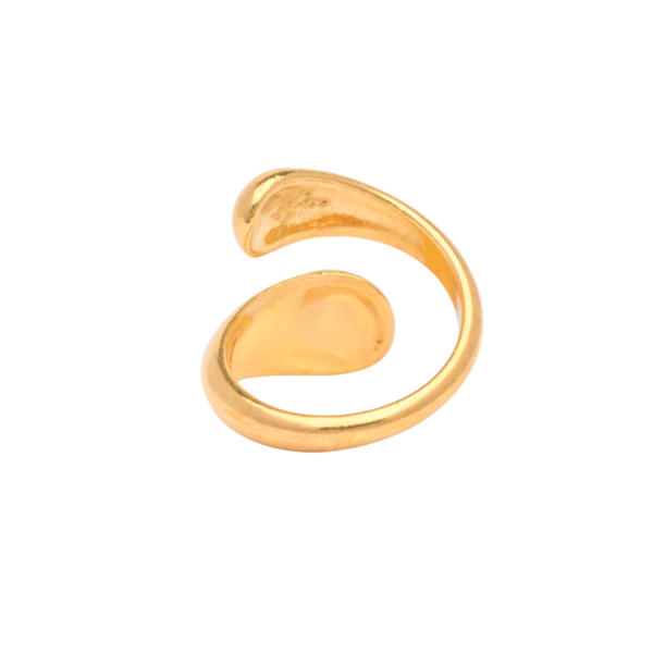 Γυναικείο δαχτυλίδι αυξομειούμενο χρυσό με bold άκρες από zamak 24k επίχρυσο - επιχρυσωμένα, ορείχαλκος, μεγάλα, αυξομειούμενα - 3