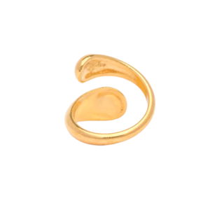 Γυναικείο δαχτυλίδι αυξομειούμενο χρυσό με bold άκρες από zamak 24k επίχρυσο - επιχρυσωμένα, ορείχαλκος, μεγάλα, αυξομειούμενα - 3