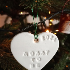 Christmas Pregnacy Ornament - πηλός, μαμά, στολίδια, δέντρο