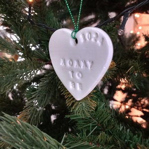 Christmas Pregnacy Ornament - πηλός, μαμά, στολίδια, δέντρο - 2