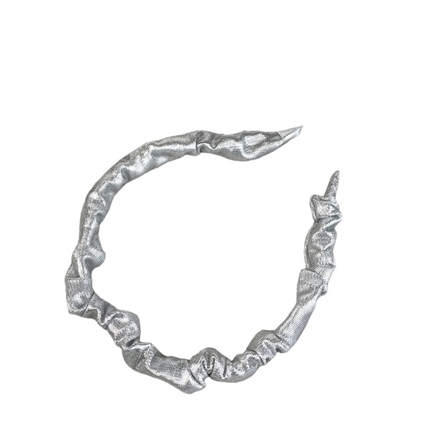 Silver Skinny Hairband - ύφασμα, στέκες