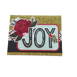 Κάρτα Χριστουγεννιάτικη Joy - χαρτί, κουκουνάρι, ευχετήριες κάρτες, προσωποποιημένα