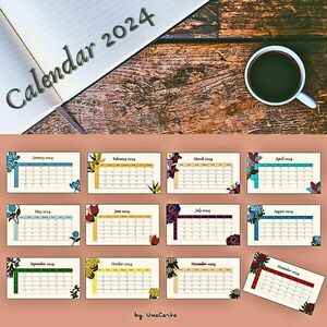 Floral Calendar 2024 - διακόσμηση, ημερολόγια - 3