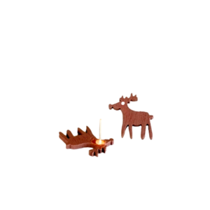 Ξύλινα σκουλαρίκια "Ταρανδάκια" σε καφέ χρώμα - ξύλο, καρφωτά, κοσμήματα, χριστουγεννιάτικα δώρα - 2
