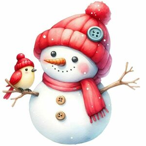 Αφίσα 21x30εκ. με κορνίζα με κλιπ και τζάμι Snow Man & Little Bird - πίνακες & κάδρα