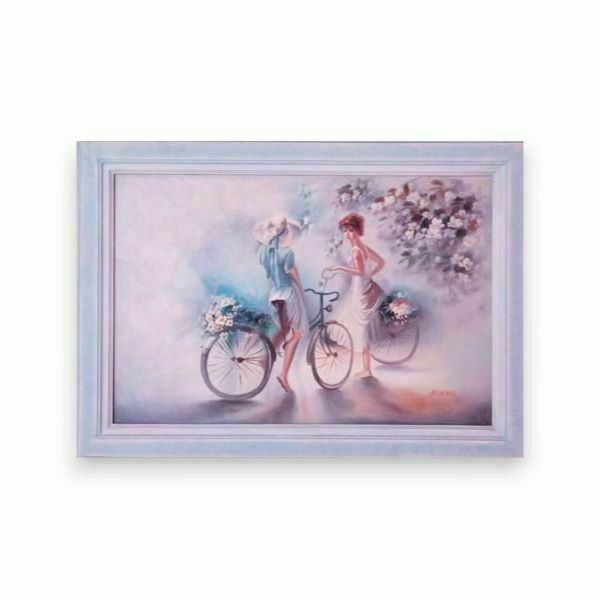 Πίνακας "Κοπέλες με ποδήλατα" - πίνακες & κάδρα - 2