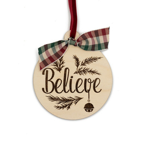 Χριστουγεννιάτικο ξύλινο στολίδι, believe - ξύλο, χριστουγεννιάτικα δώρα, στολίδια, μπάλες
