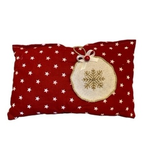 Διακοσμητικο μαξιλάρι Χριστουγεννιάτικο με κέντημα νιφάδας