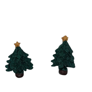 Σκουλαρικια καρφωτα Χριστουγεννιατικα δεντρακια - πηλός, καρφωτά, μικρά, καρφάκι, φθηνά