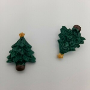Σκουλαρικια καρφωτα Χριστουγεννιατικα δεντρακια - πηλός, καρφωτά, μικρά, καρφάκι, φθηνά - 2