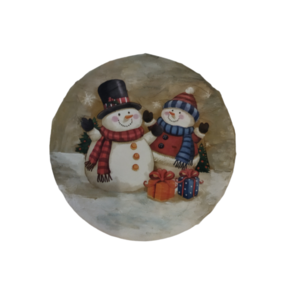 Χειροποίητος καμβάς με θέμα χιονάνθρωπος - πίνακες & κάδρα, χριστουγεννιάτικο