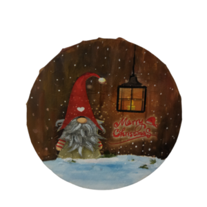 Χειροποίητος καμβάς με θέμα gnome - πίνακες & κάδρα, χριστουγεννιάτικο
