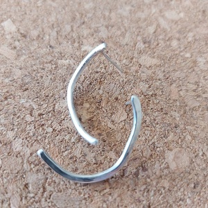 Curvy earrings - ασήμι 925, καρφωτά, μικρά - 3