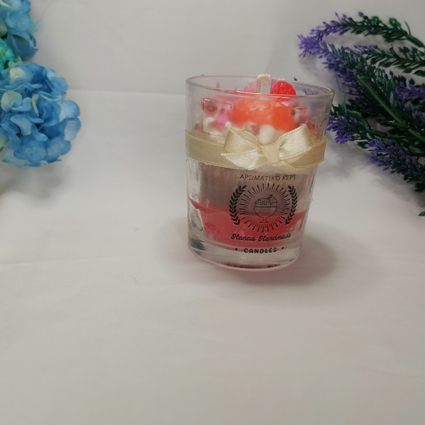 χειροποίητο αρωματικό κερί παγωτό σε γυάλινο κούπα - αρωματικά κεριά - 4
