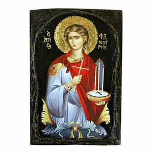 Άγιος Φανούριος - Χειροποίητη Εικόνα Σε Ξύλο 16x22cm - πίνακες & κάδρα, πίνακες ζωγραφικής, εικόνες αγίων