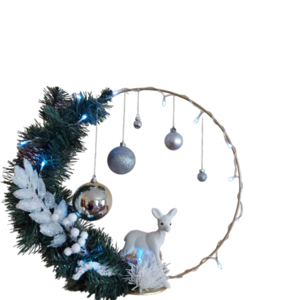 Χριστουγεννιάτικο Επιτραπέζιο Διακοσμητικό Στεφάνι - πλαστικό, στεφάνια, πορτατίφ, μέταλλο, διακοσμητικά - 2