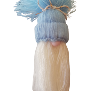 Blue Gnome Ornament knitted 22×3×7cm - vintage, νήμα, διακοσμητικά, προσωποποιημένα - 3