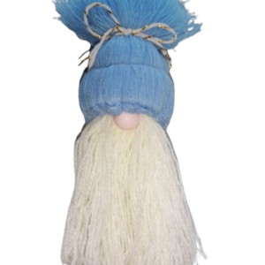 Blue Gnome Ornament knitted 22×3×7cm - vintage, νήμα, διακοσμητικά, προσωποποιημένα - 4