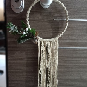 Macrame wreath - ξύλο, σπίτι, μαμά, στολίδια, δέντρο