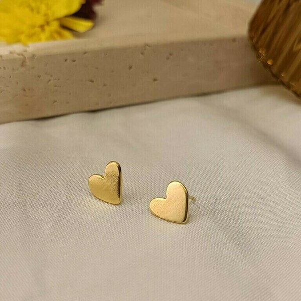 Heart - επιχρυσωμένα, ασήμι 925, μικρά, επιπλατινωμένα