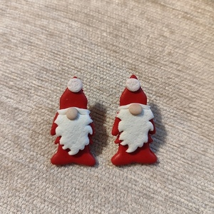 Καρφωτά σκουλαρίκια με πηλό "Άγιος Βασίλης". - πηλός, καρφωτά, κοσμήματα, άγιος βασίλης, φθηνές - 3