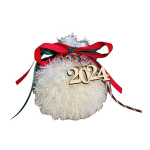 Γούρι 2024 - Ρόδι Λευκό Soft | 15εκ. | Πλεκτό Χειροποίητο - νήμα, ρόδι, χριστουγεννιάτικα δώρα, γούρια