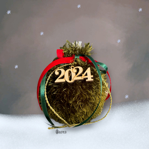 Γούρι 2024 - Ρόδι Πράσινο Soft | 15εκ. | Πλεκτό Χειροποίητο - νήμα, ρόδι, χριστουγεννιάτικα δώρα, γούρια - 3