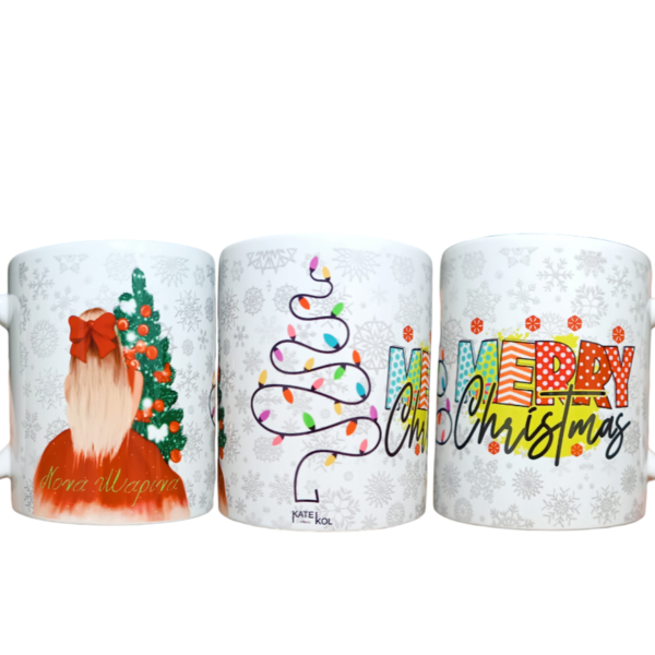 Προσωποποιημένη χριστουγεννιάτικη Κεραμική κούπα με όνομα "Christmas girl" - γυαλί, όνομα - μονόγραμμα, είδη κουζίνας, δέντρο, προσωποποιημένα