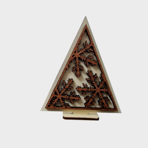 Στολίδι-Διακοσμητικό ξύλινο δεντράκι (15x8 cm) με βάση (4 σχέδια) - ξύλο, διακοσμητικά, χριστουγεννιάτικα δώρα, δέντρο - 5