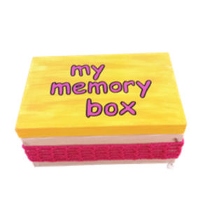 Ξύλινο χειροποίητο "my memory box- Πορτοκαλί/ Φούξια/ Μωβ - 21*14*10 εκ. - δώρα γενεθλίων