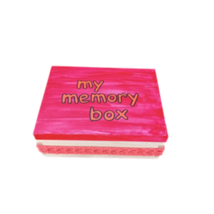Ξύλινο χειροποίητο "my memory box" - Κόκκινο/ Πορτοκαλί- 21*16*6,5 εκ. - ξύλο, οργάνωση & αποθήκευση, δώρα γενεθλίων