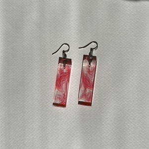 Διάφανα σκουλαρίκια από υγρό γυαλί - γυαλί, κρεμαστά - 2