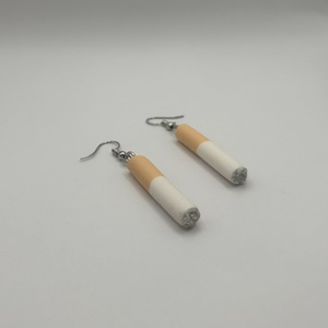 Σκουλαρίκια τσιγάρα από πολυμερικό πηλό - πηλός, χειροποίητα