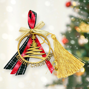 Γούρι 2024 ξύλινο έλατο Merry Christmas - ξύλο, χριστουγεννιάτικα δώρα, γούρια - 2