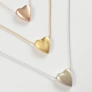 My heart Golden, χειροποίητο κολιέ, Ασήμι 925, διαστάσεις 14x19mm με αλυσιδα μηκους 40cm. - επιχρυσωμένα, ασήμι 925, καρδιά, κοντά - 2