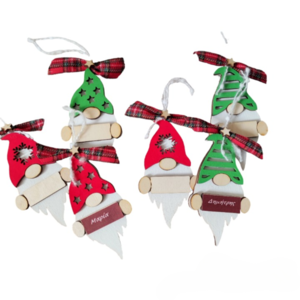 Christmas gnomes - ξύλο, στολίδια, προσωποποιημένα