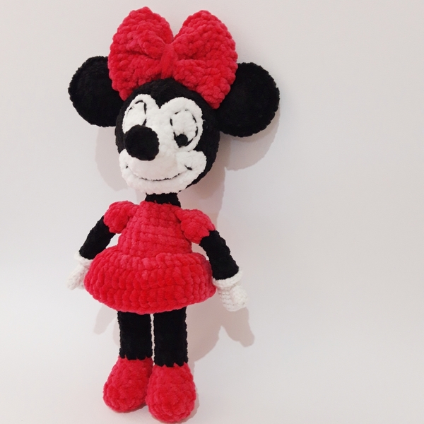 Πλεκτό κουκλάκι Μίνι Μάους (Minnie Mouse 30εκ.) - κορίτσι, λούτρινα