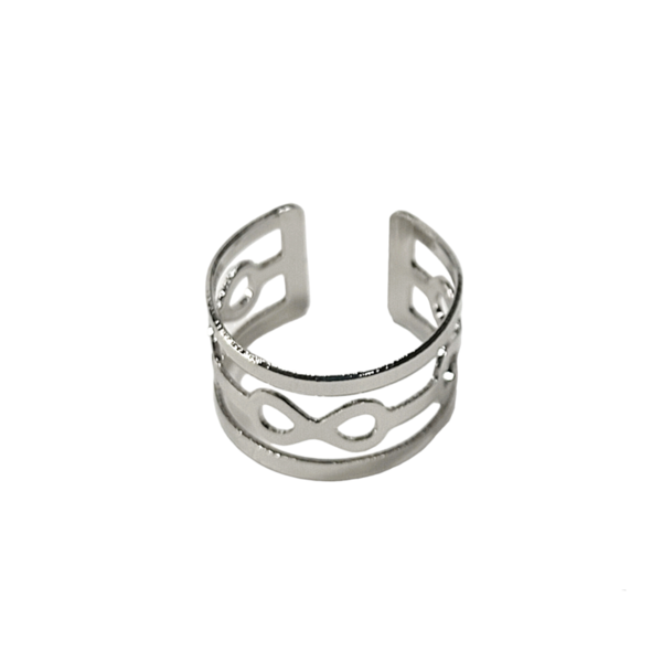 Δαχτυλίδι σεβαλιέ μεταλλικό άπειρο - ορείχαλκος, επάργυρα, άπειρο, αυξομειούμενα, φθηνά