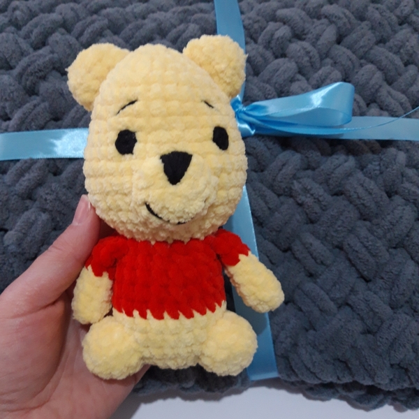 Σετ πλεκτή κουβέρτα με αρκουδάκι Winnie the Pooh - κουβέρτες - 4