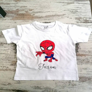 Handpainted παιδικό T-shirt 100% βαμβακερό Spiderman - βρεφικά φορμάκια - 2
