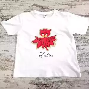 Handpainted παιδικό T-shirt 100% βαμβακερό Owlette - παιδικά ρούχα, βρεφικά ρούχα