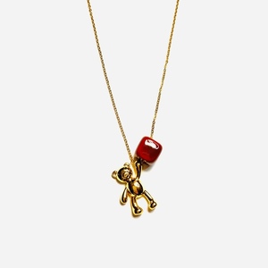 Teddy bear necklace - επιχρυσωμένα, ορείχαλκος, μακριά, ατσάλι, φθηνά