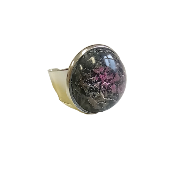 Δαχτυλίδι στρόγγυλο ασημί με χειροποίητο γέμισμα - ορείχαλκος, μεγάλα, δώρα γενεθλίων, αυξομειούμενα, δώρα για γυναίκες